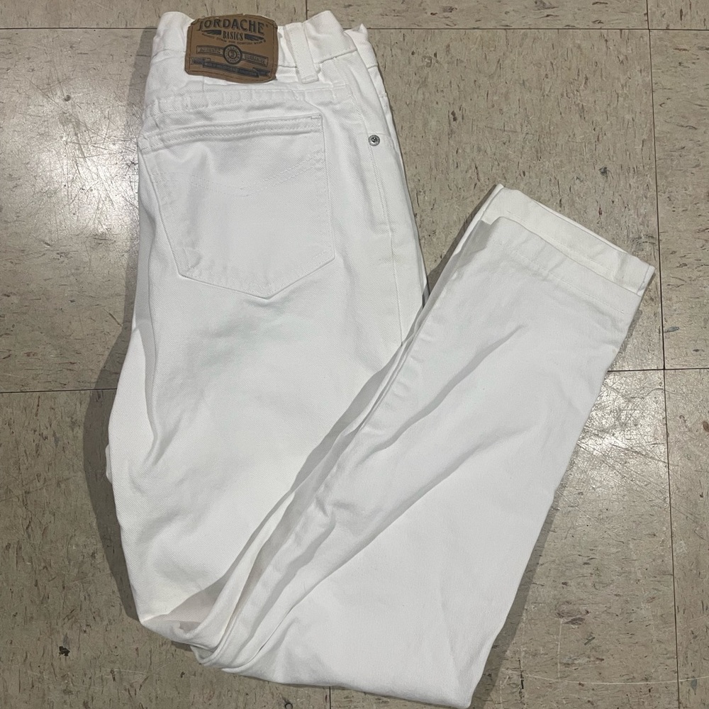 Womens Vintage Jordache White Jeans Waist Size 28